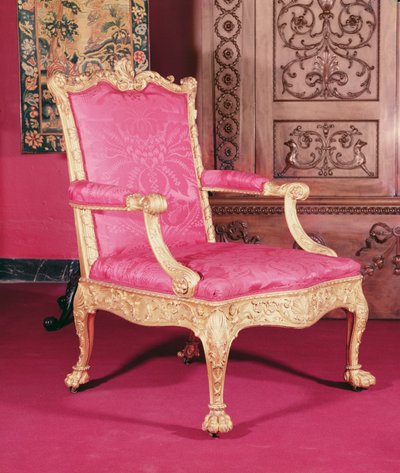 Vergoldeter Sessel von Robert Adam und Thomas Chippendale, 1764 von English School